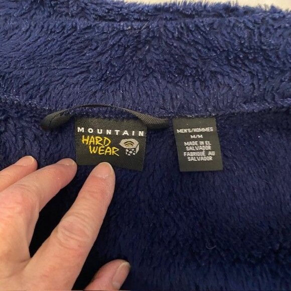 Mountain Hardwear Men's M Full Zip Jacket Fleece Blue Black Polartec lining Hike - Picture 5 of 12